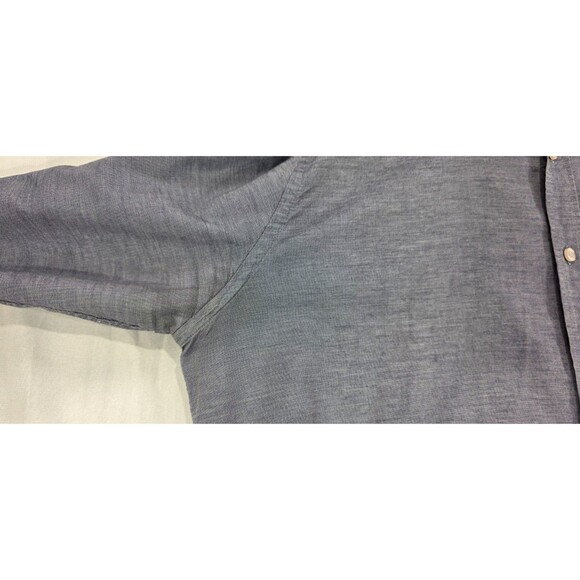 UNTUCKit Shirt Mens Long Sleeve Button Up Cotton Micro Print Blue Gray Size 2XL - Picture 6 of 12